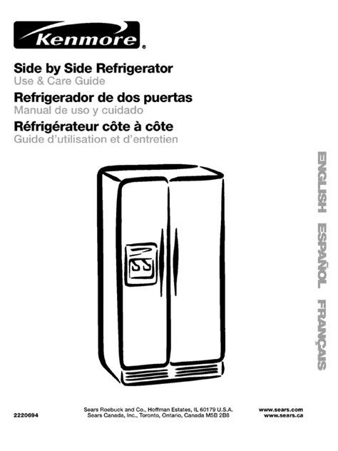 Owners Manual Kenmore Refrigerator Door
