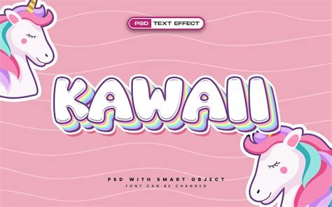 Free Psd Cartoon Kawaii Text Effect