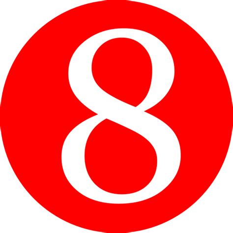 Red Roundedwith Number 8 Clip Art At Vector Clip Art
