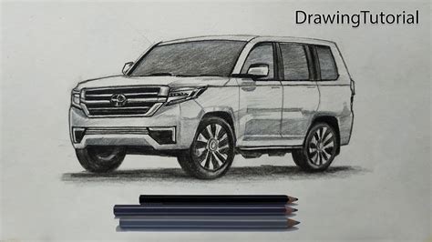How To Draw Toyota Land Cruiser Car Step By Step Very Easy Youtube