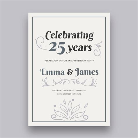 Plantilla De Tarjeta De Aniversario De Boda Vector Gratis