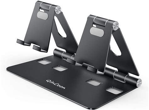 Dual Device Phonetablet Stand Adjustable Aluminum Smartphone Double