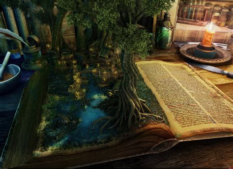Spec Art, Books, Trees, Digital Art Wallpapers HD / Desktop and Mobile
