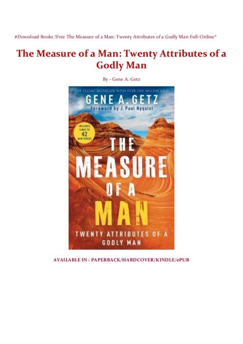 Download Books Free The Measure Of A Man Twenty Attributes Of A Go
