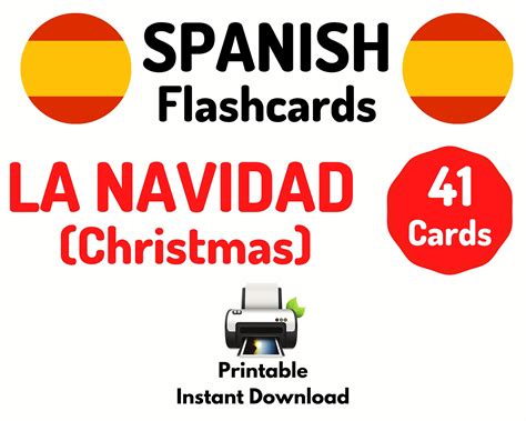 41 Spanish Christmas Vocabulary Flashcards Learning Spanish Etsy