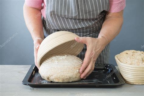 Woman Baking Bread Stock Photo By Ivonnewierink