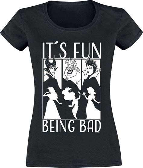 Disney Villains It´s Fun Being Bad Femme T Shirt Manches Courtes Noir Regularcoupe Standard