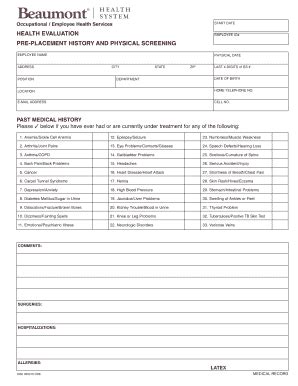health evaluation form fill   sign printable