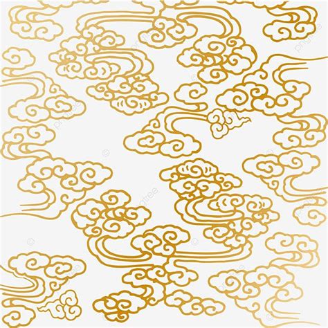Auspicious Clouds Vector Png Images Hand Painted Chinese Style Golden