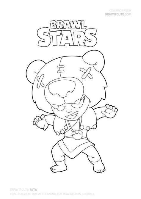 All content must be directly related to brawl stars. Nita from Brawl Stars #brawlstars #draw #drawings #howto # ...