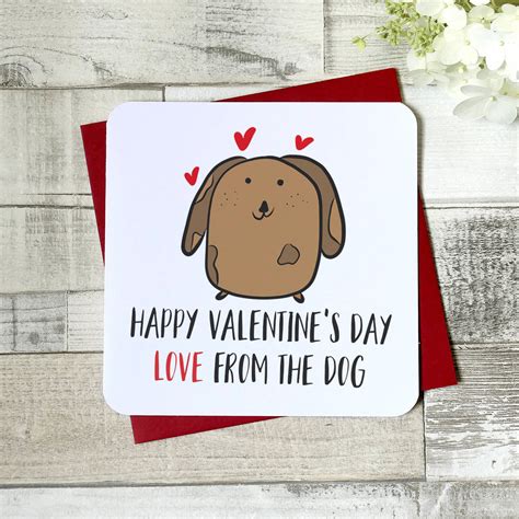 Happy Valentines Day From The Dog Funny Card By Parsy Card Co