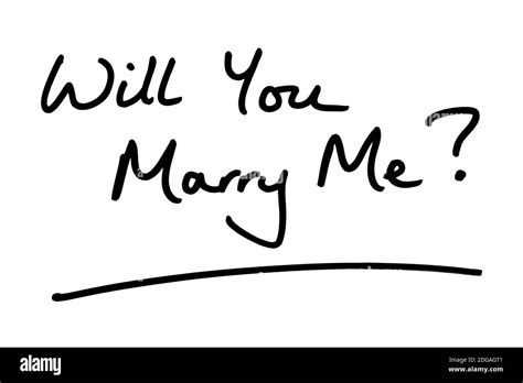 Will You Marry Me Handwritten On A White Background Stock Photo Alamy