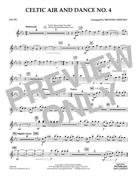 Celtic Air And Dance No 4 Flute Sheet Music Michael Sweeney