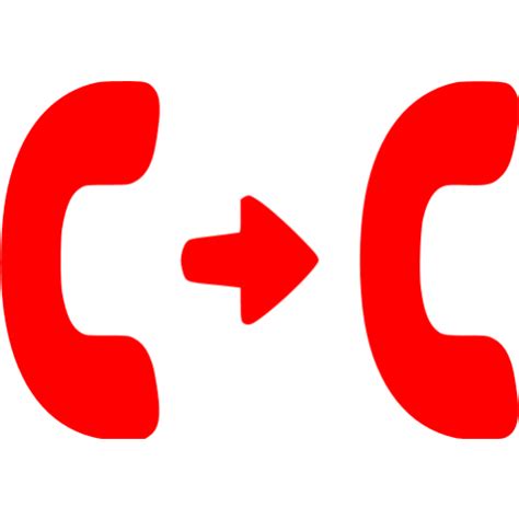 Red Call Transfer Icon Free Red Phone Icons