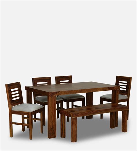 Buy Acropolis Sheesham Wood 6 Seater Dining Set In Provincial Teak