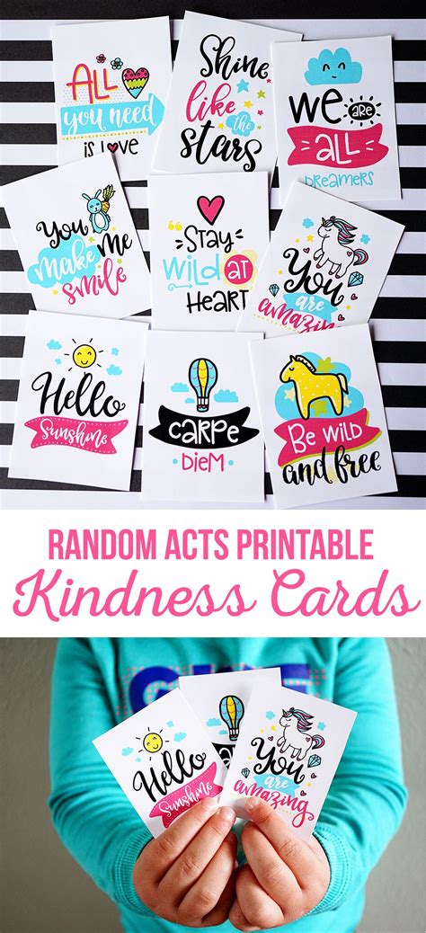 Random Acts Printable Kindness Cards Kindness Activities Kindness