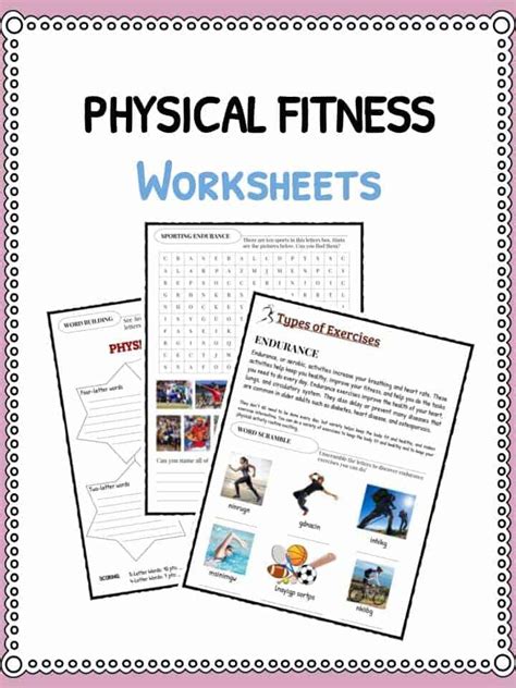 Physical Fitness Facts And Worksheets And Information For Kids