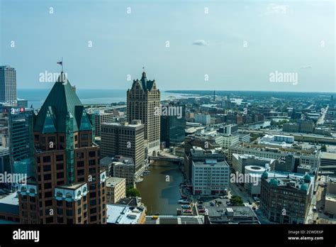 Milwaukee Wi 23 September 2020 An Aerial Image Of Downtown Milwaukee