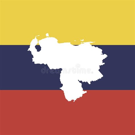 Venezuela Map On National Colors Background Stock Vector Illustration