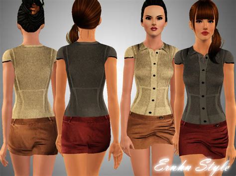 The Sims Resource Business Casual Series Vol2 Shirt And Skirt