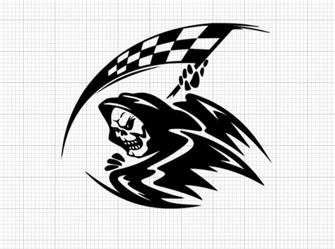 Grim Reaper Svg Car Decal Svg Car Svg Racing Cut File Etsy