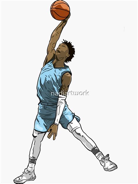 Ja Morant Iconic Dunk Sticker For Sale By Nadiartwork Redbubble