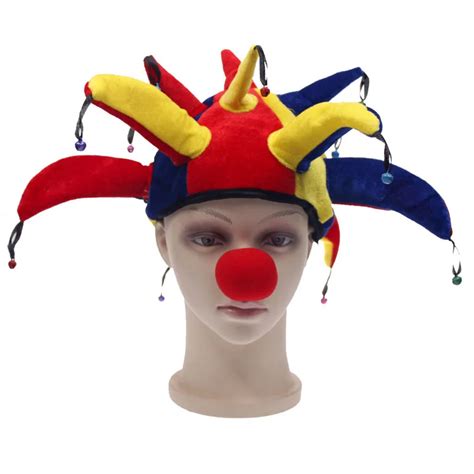 Hot Halloween Decoration Caps Funny Clown Hat With Nose Party Props