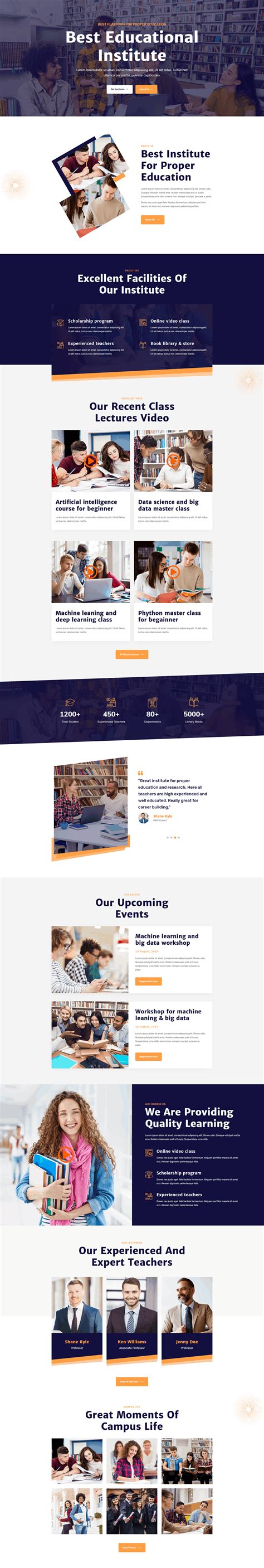 Introducing College Website Template For Quix Page Builder Themexpert