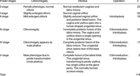 Classification Of Ambiguous External Genitalia By Prader Stages Download Table