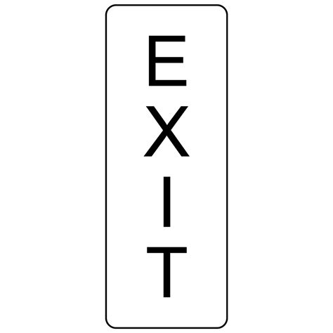 Exit Sign Clip Art Black And White