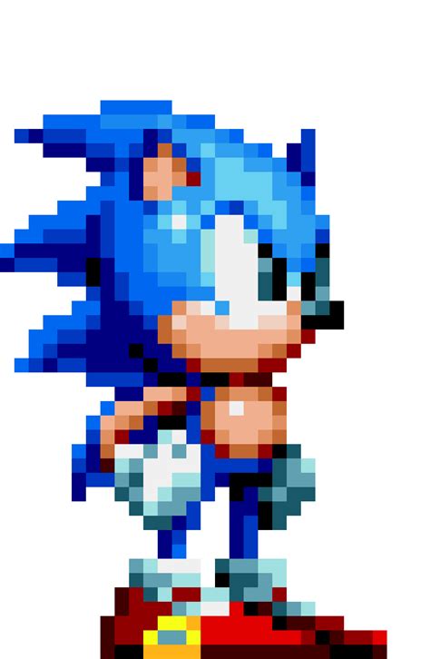 Sonic Mania Sonic Sprite With Buckles Pixel Art Maker