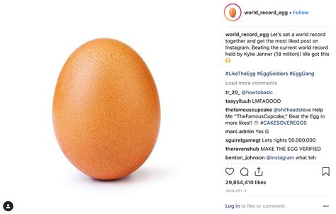 Photo Of Egg Becomes Instagrams Most Liked Boing Boing