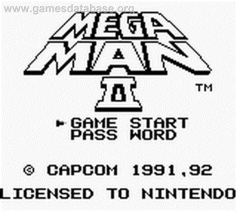 Mega Man 2 Nintendo Game Boy Artwork Title Screen