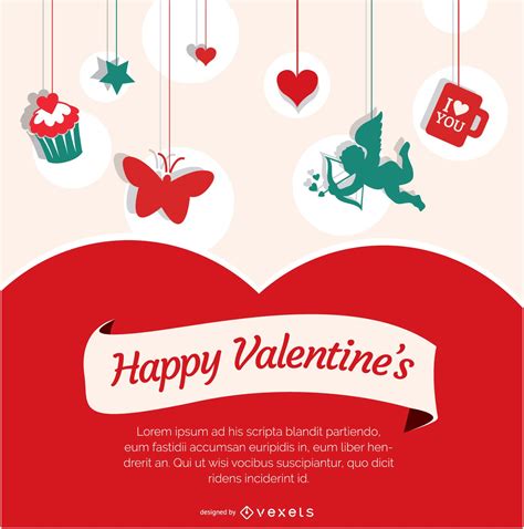 Happy Valentines Day Poster Vector Download