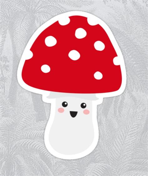 Cute Kawaii Mushroom Stickers Red And White Toadstool Stickers