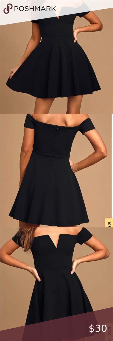 Off The Shoulder Black Skater Dress Black Skater Dress Skater Dress