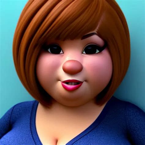 A Portrait Of A Full Figured Woman A Cute 3d Cgi Toon Stable