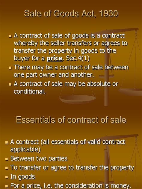 Maybe you would like to learn more about one of these? Sale of Goods Act, 1930