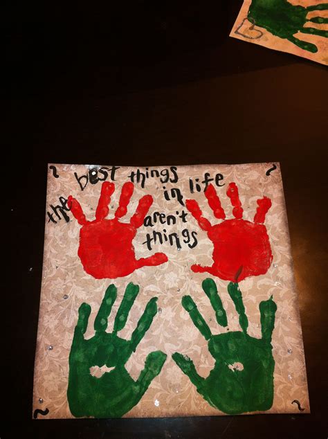 Kids Handprints Scrapbook Paper And Frame For Grandparents Godparents