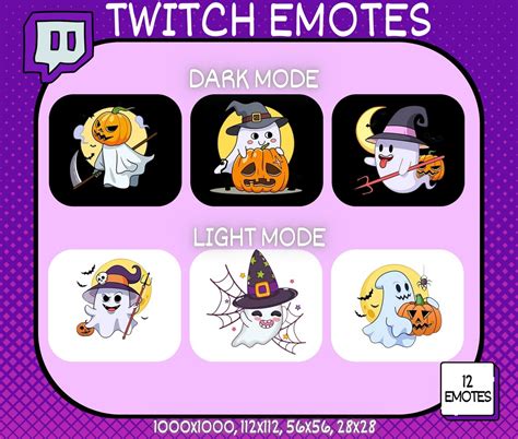 6 X Twitch Halloween Emotes Cute Ghost Twitch Emotes Cute Twitch
