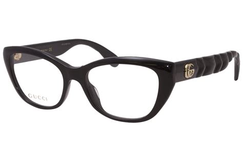 Gucci Gg0813o 001 Eyeglasses Womens Blackgold Full Rim Optical Frame 52mm 889652308456 Ebay