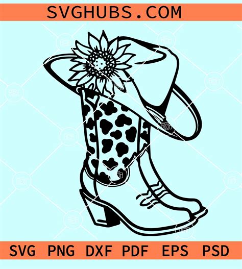 Cowgirl Boots Svg Floral Cowgirl Boots Svg Cowgirl Boots With