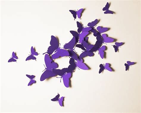 Ultra Violet Butterflies For Wall Purple Butterfly Nursery Etsy 3d