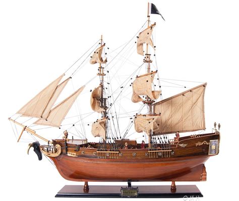 Caribbean Pirate Ship Handcrafted Wooden Model 37 Sailboat Ph