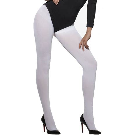 Opaque White Tights Fancy Dress And Party