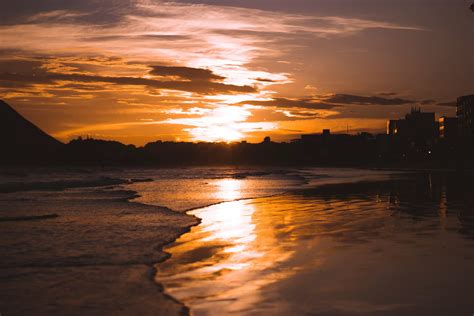 Silhouette Photo Of Beach During Sunset · Free Stock Photo