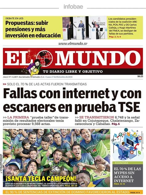 El Mundo El Salvador Lunes 17 De Diciembre De 2018 Infobae
