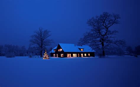 Fondos De Pantalla 3840x2400 Invierno Casa Año Nuevo Nieve Noche