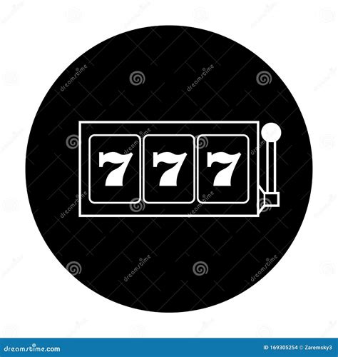 Slot Reels Icon Black And White Vector Illustration Stock Vector