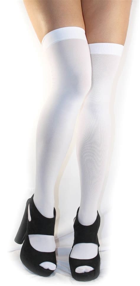 2016 Hot Style White Girls Thigh High Knee High Socks Stockings Cottonnylon Blend In